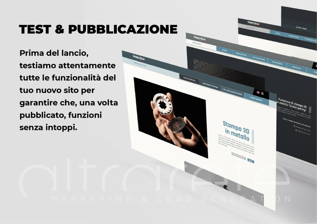 Realizzazione sito web test e pubblicazione